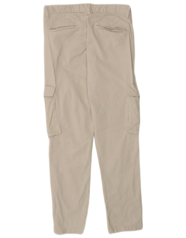 Pantaloni cargo slim da uomo Zara EU 38 Small W30 L28 cotone bianco sporco