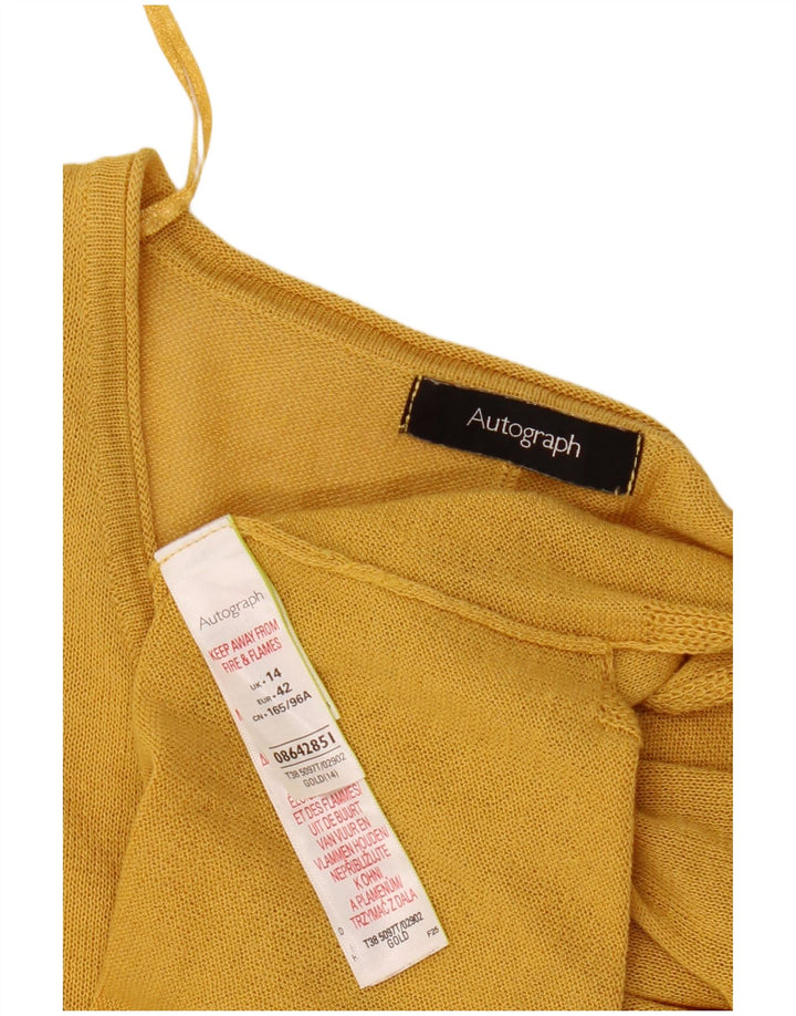 Marks & Spencer Camicetta oversize corta autografata da donna UK 14 grande Oro