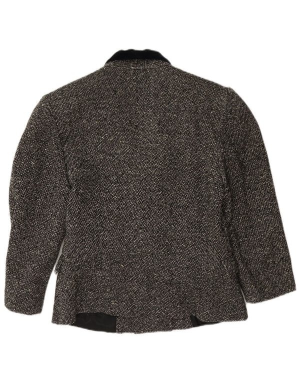 Giacca blazer doppiopetto vintage da donna con maniche a 3/4 IT 42 Grigio medio