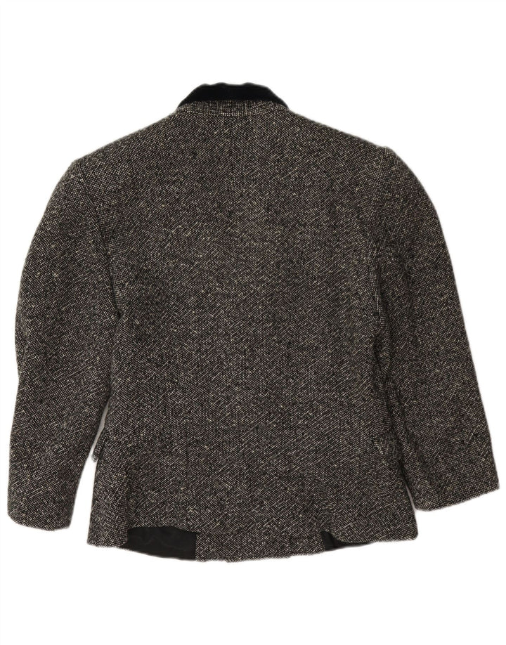 Giacca blazer doppiopetto vintage da donna con maniche a 3/4 IT 42 Grigio medio