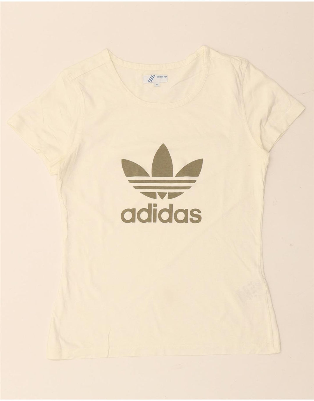 T-shirt grafica da donna ADIDAS Top IT 42 cotone bianco medio