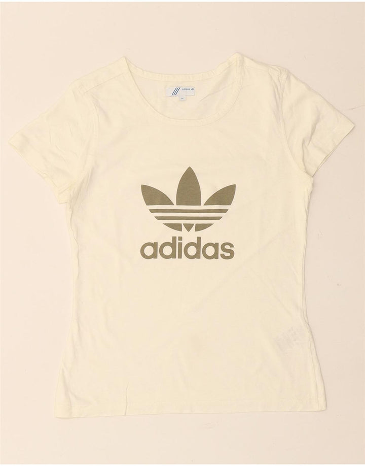 T-shirt grafica da donna ADIDAS Top IT 42 cotone bianco medio