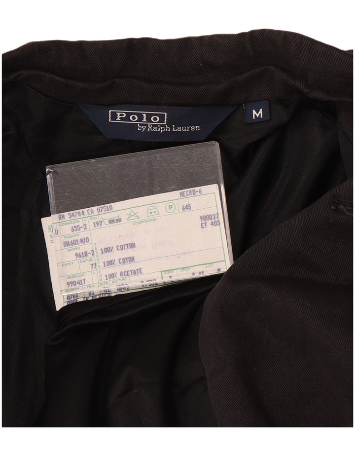 Giacca blazer a 3 bottoni da uomo Polo Ralph Lauren UK 38 cotone nero medio