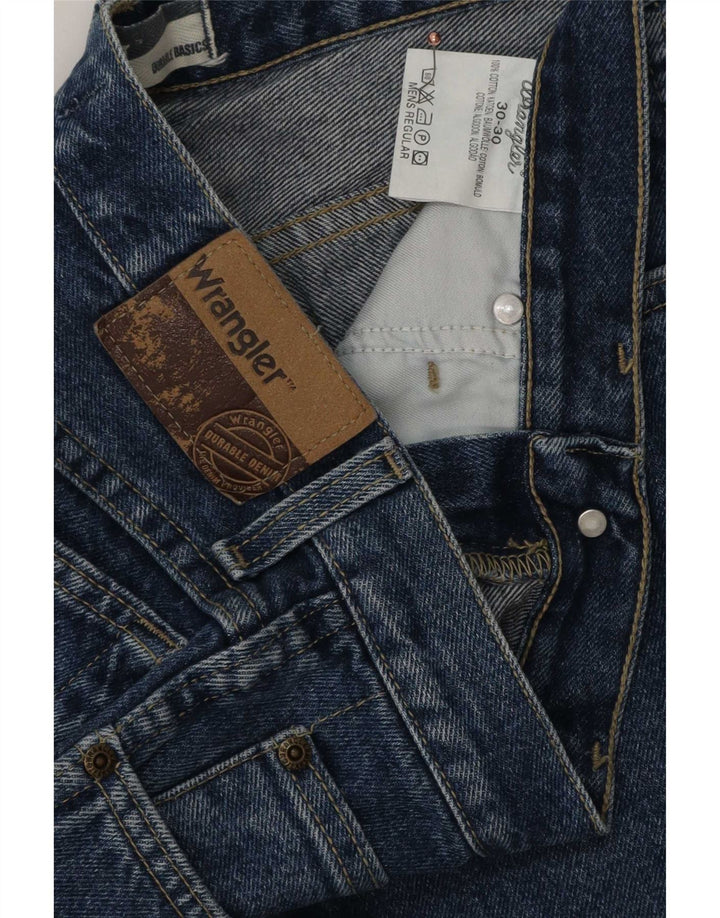 Jeans dritti regolari da uomo Wrangler W30 L30 cotone blu