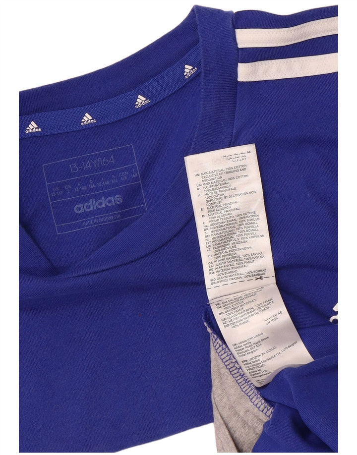 Maglietta Adidas Ragazzo Top 13-14 Anni Blu Cotone