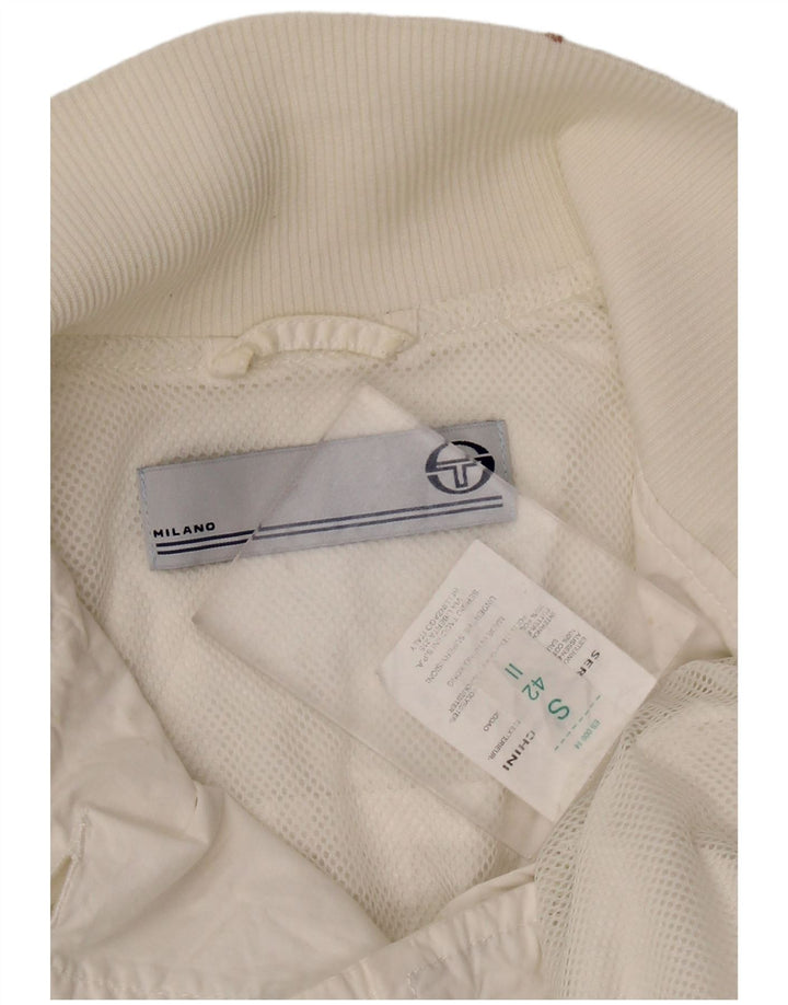 Giubbotto bomber corto da donna Sergio Tacchini UK 10 piccolo poliestere bianco
