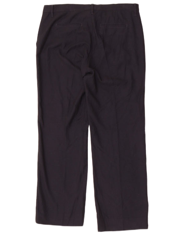 Pantaloni da abito dritti da donna Gant UK 14 Large W30 L29 Poliestere blu navy