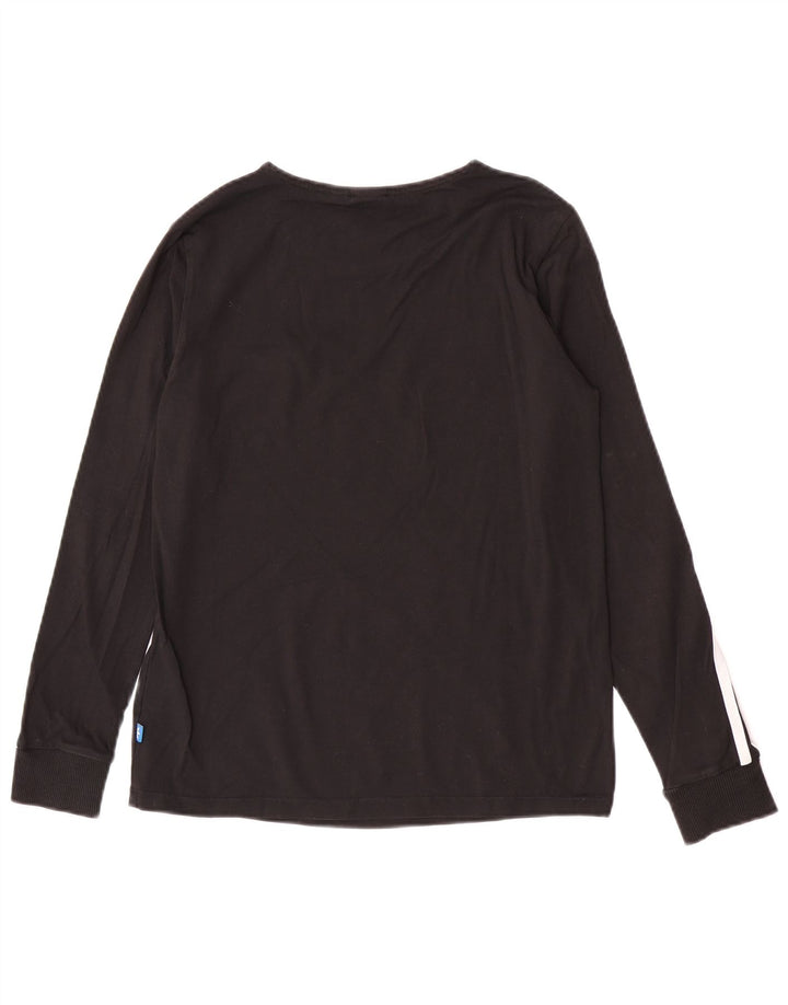 Top Adidas da donna a manica lunga UK 10 piccolo cotone nero