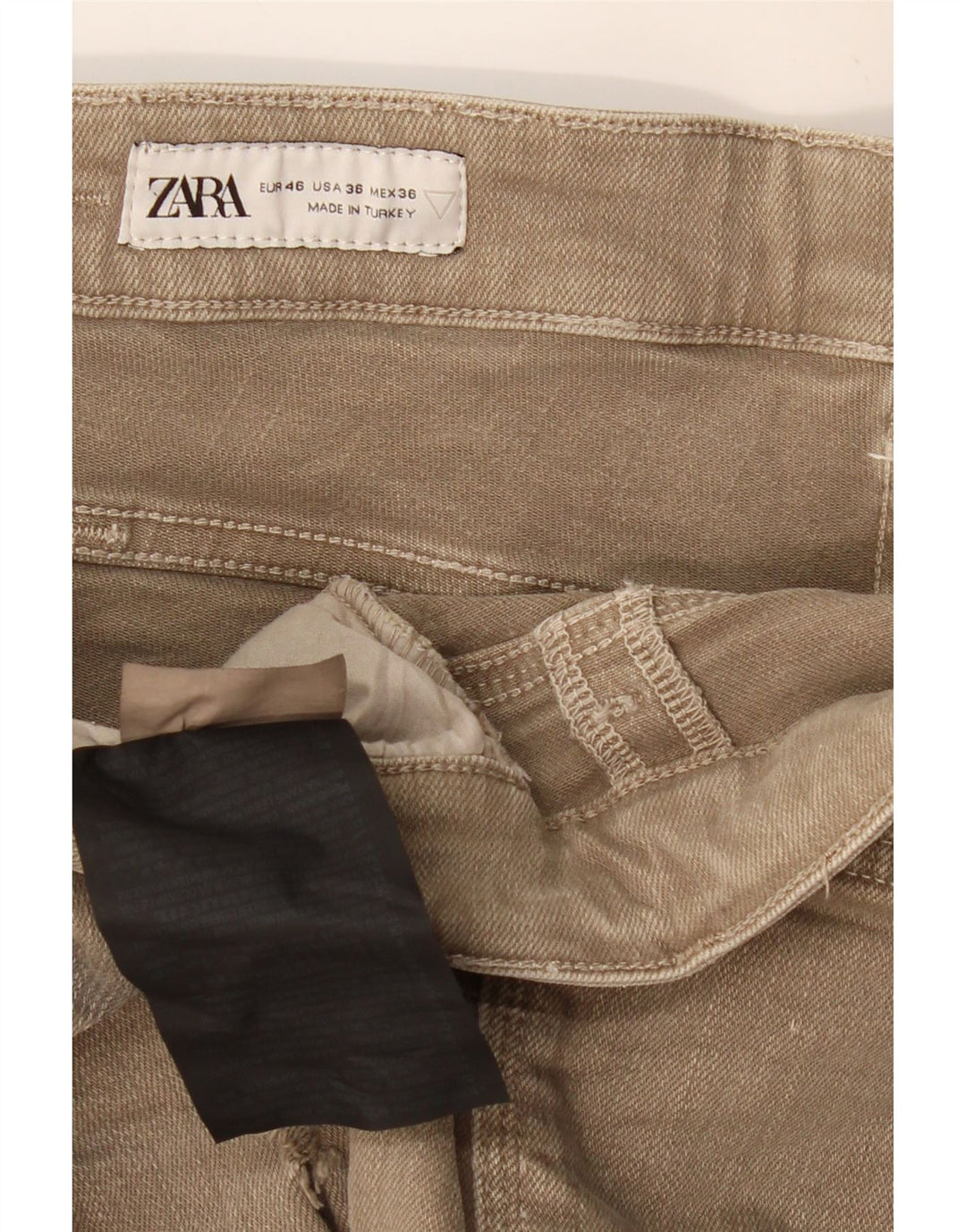 Pantaloncini in denim invecchiato ZARA da uomo EU 46 XL W36 kaki