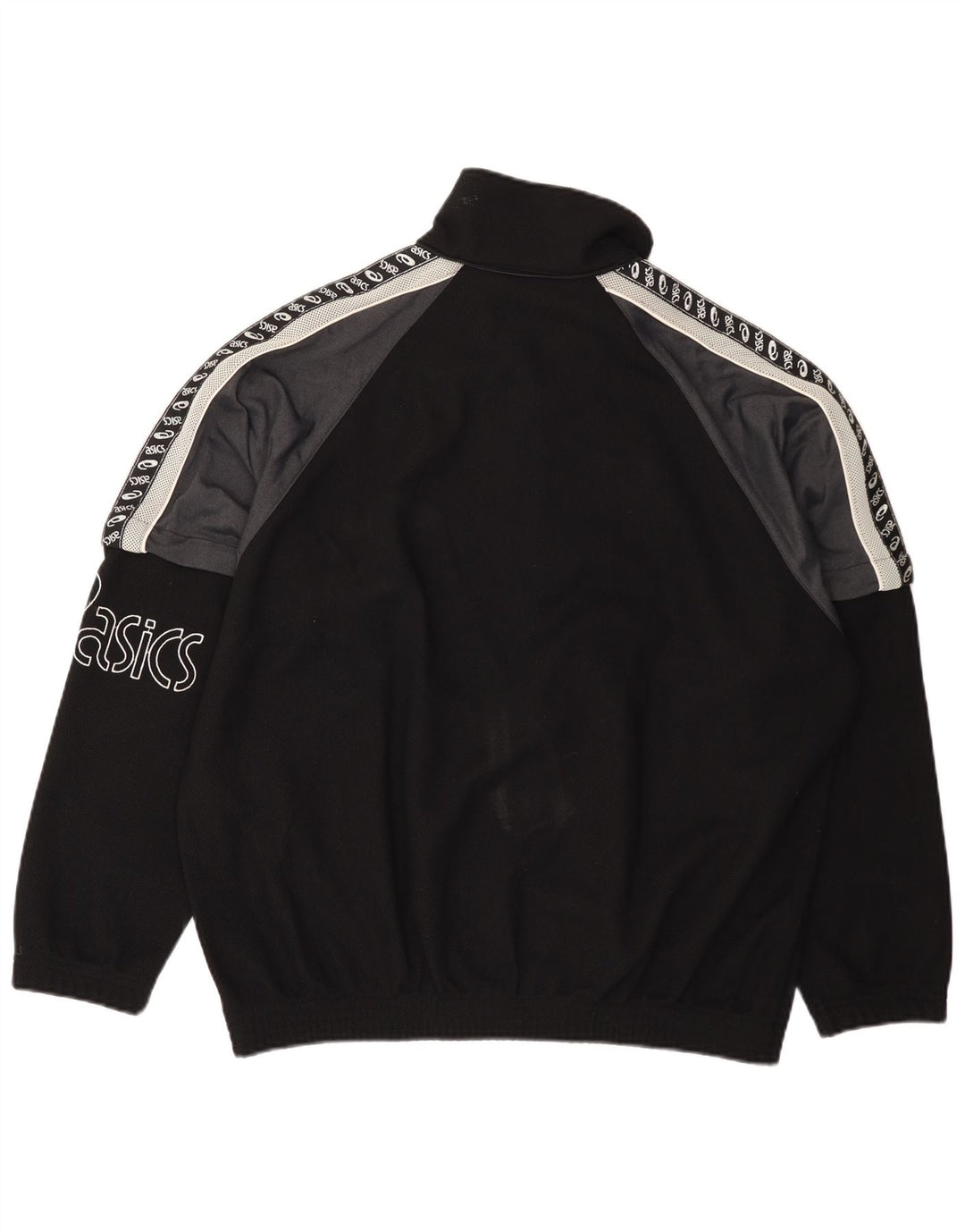 Asics - Giacca da uomo con grafica grafica, giacca grande, color block nero