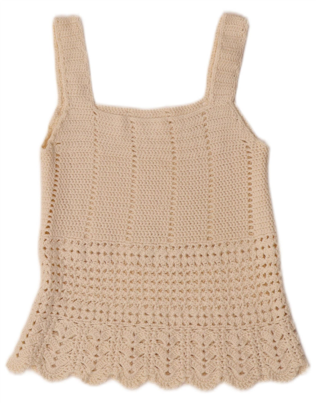 Top corto da donna VINTAGE UK 4 XS bianco sporco