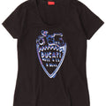 T-shirt grafica da donna Ducati Top UK 12 cotone medio nero
