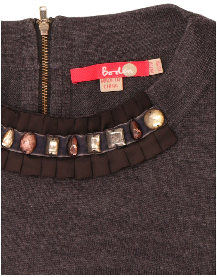 Abito maglione da donna con maniche a 3/4 Boden UK 12 Grigio medio