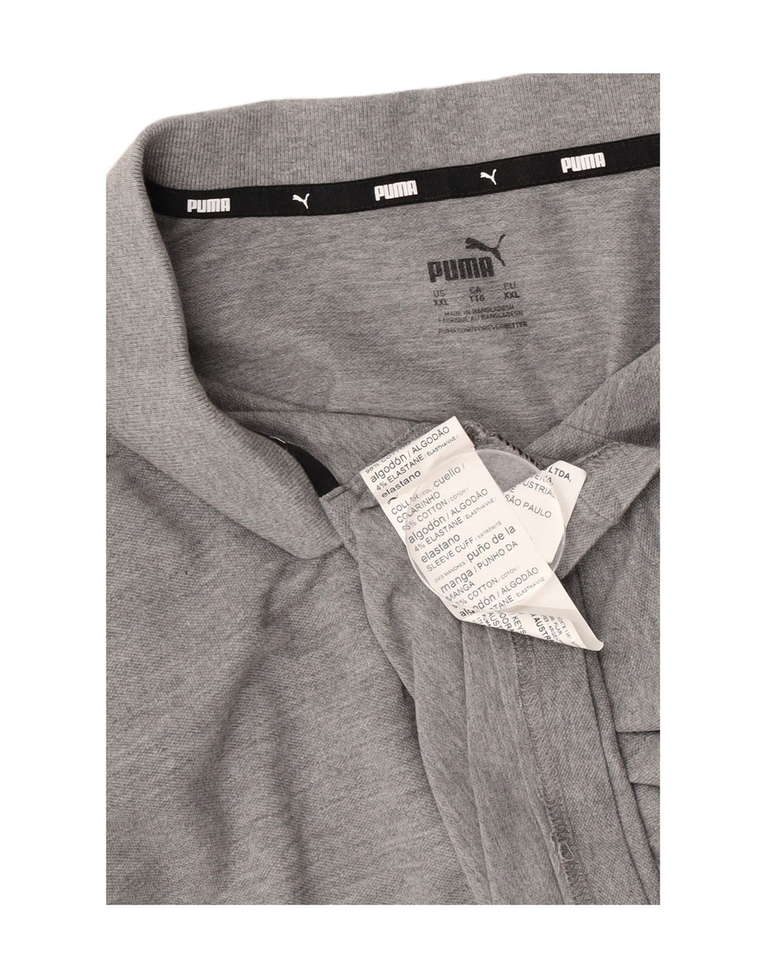 Polo Puma da uomo 2XL in cotone chiazzato grigio