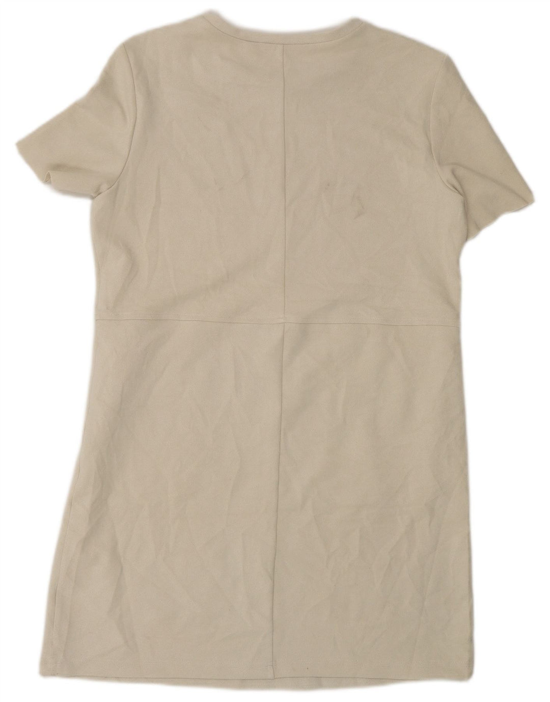 Abito a trapezio da donna Zara UK 14 Poliestere beige medio