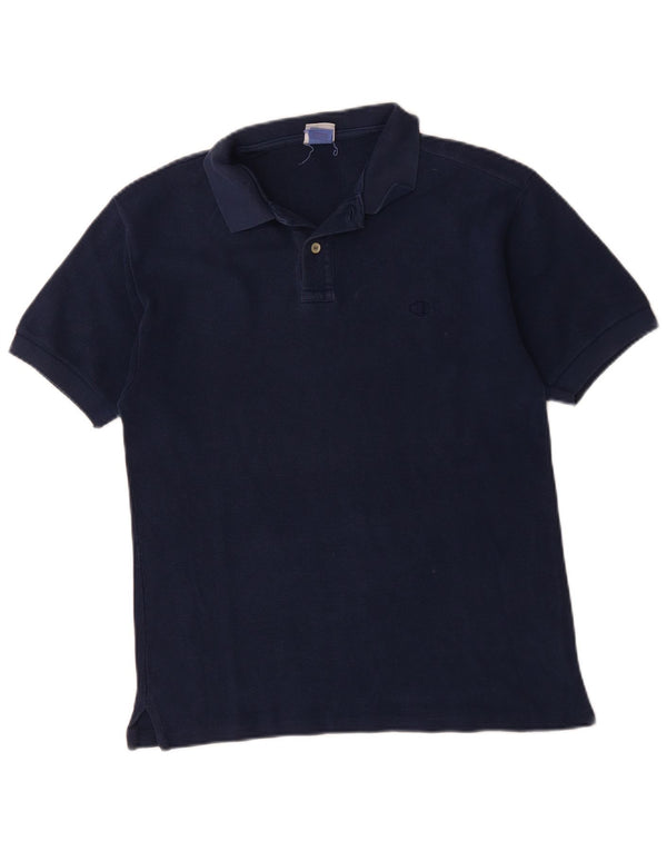 Polo da uomo CHAMPION piccola in cotone blu navy