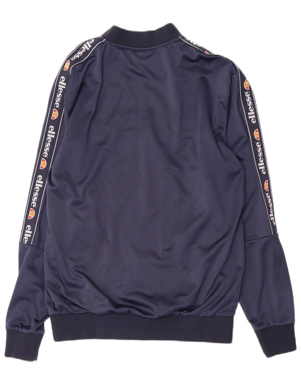 ELLESSE Giacca da tuta grafica da uomo piccola in poliestere blu navy
