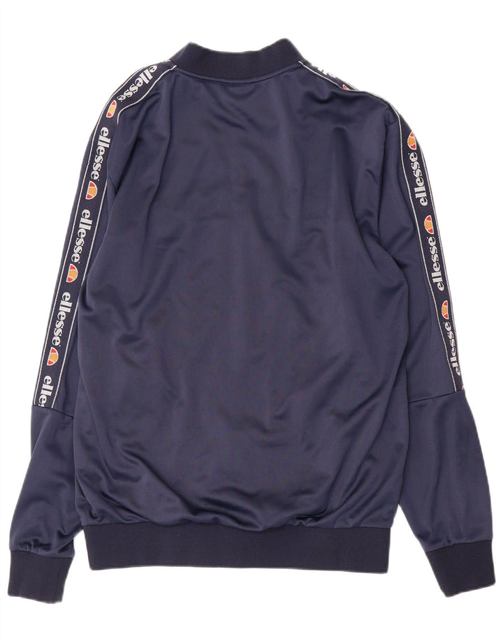 ELLESSE Giacca da tuta grafica da uomo piccola in poliestere blu navy