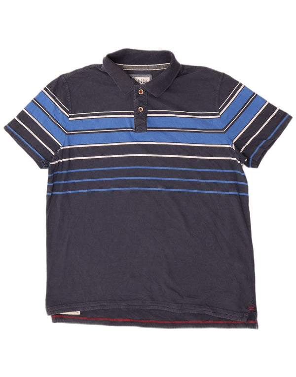 Polo da rugby da uomo Fat Face XL in cotone a righe blu navy