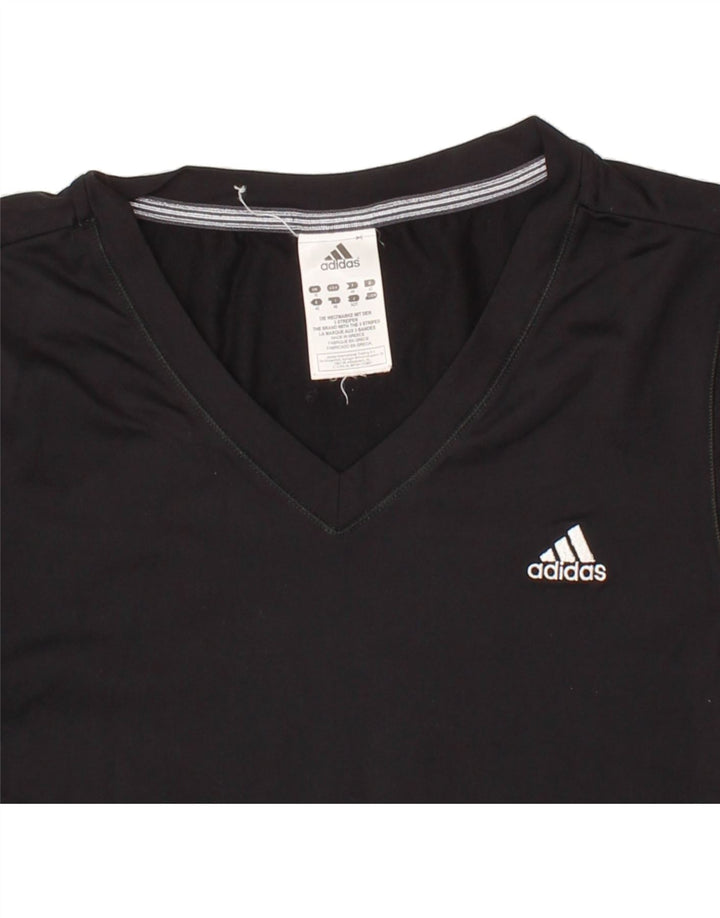 ADIDAS Womens T-Shirt Top UK 16 Large Black Polyamide Vintage Adidas and Second-Hand Adidas from Messina Hembry 