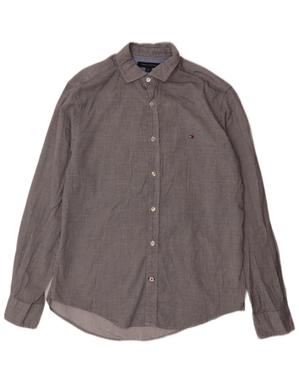 TOMMY HILFIGER Camicia da uomo in cotone a quadri grigio medio
