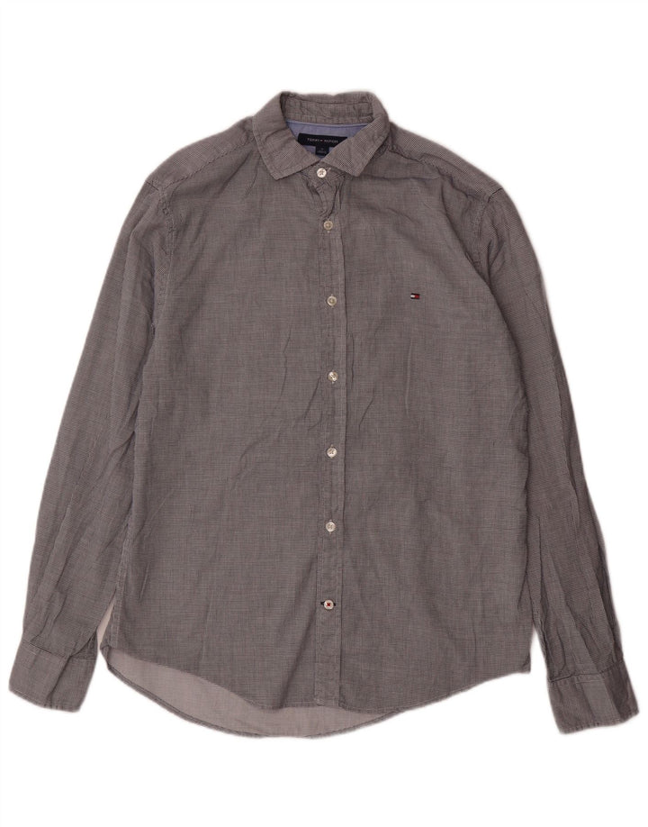 TOMMY HILFIGER Camicia da uomo in cotone a quadri grigio medio