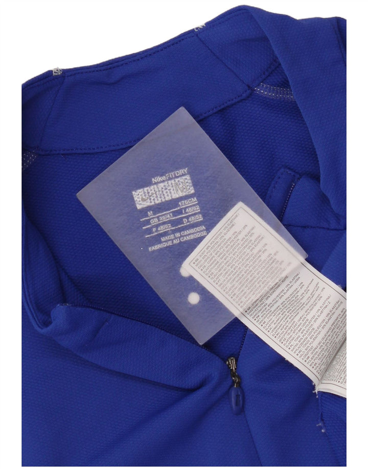 T-shirt Nike da uomo con collo e zip UK 39/41 Poliestere color block blu medio