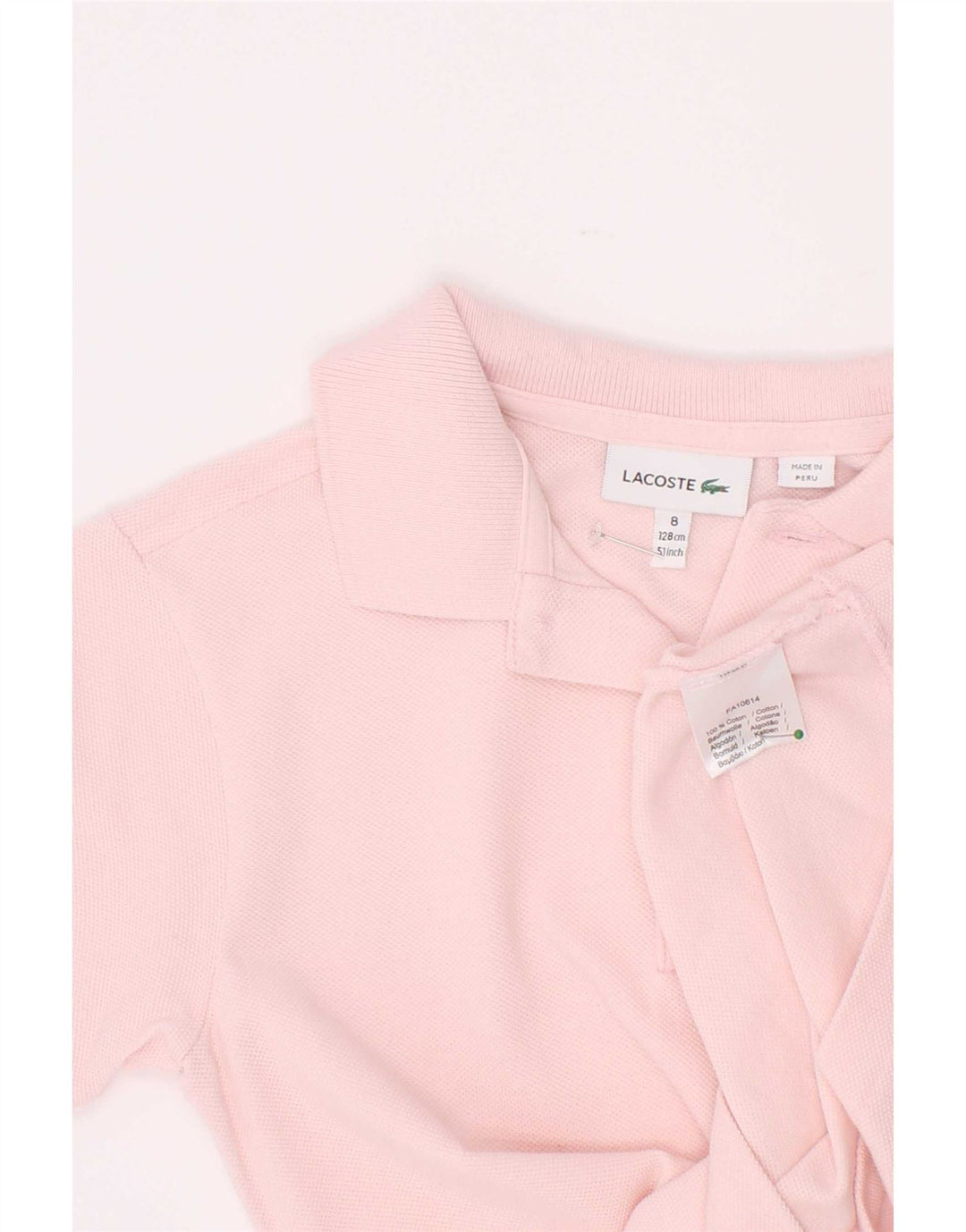 Polo Lacoste da bambino 7-8 anni in cotone rosa
