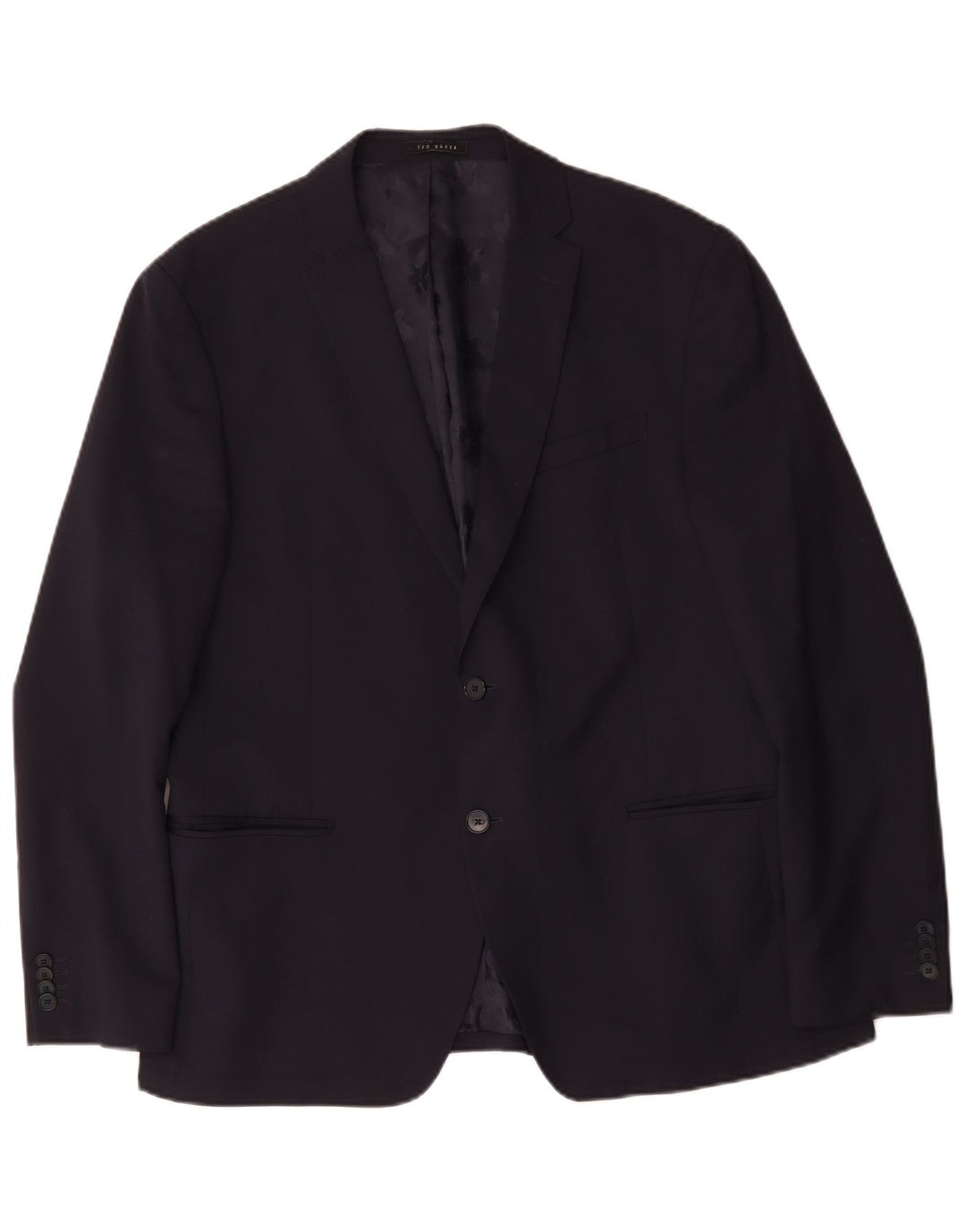 Giacca blazer slim fit da uomo a 2 bottoni Ted Baker UK 44 2XL lana blu navy