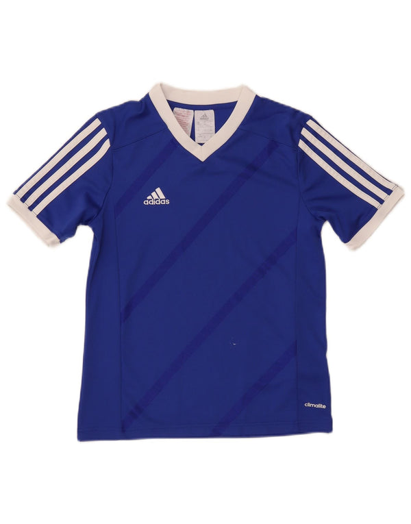 T-shirt ADIDAS da bambino Climalite 11-12 anni Large Blu in poliestere