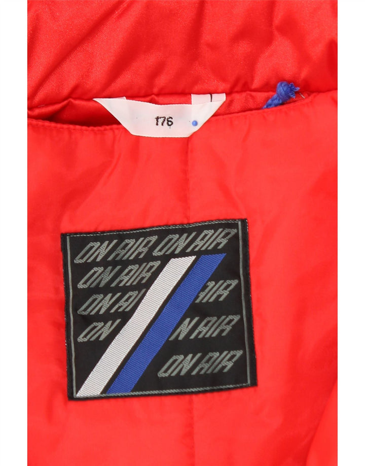 VINTAGE Boys Windbreaker Jacket 15-16 Years Blue Colourblock Polyamide