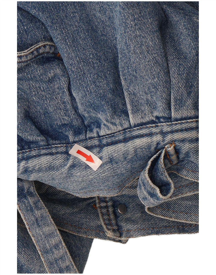 Giacca di jeans Sherpa vintage da uomo blu medio