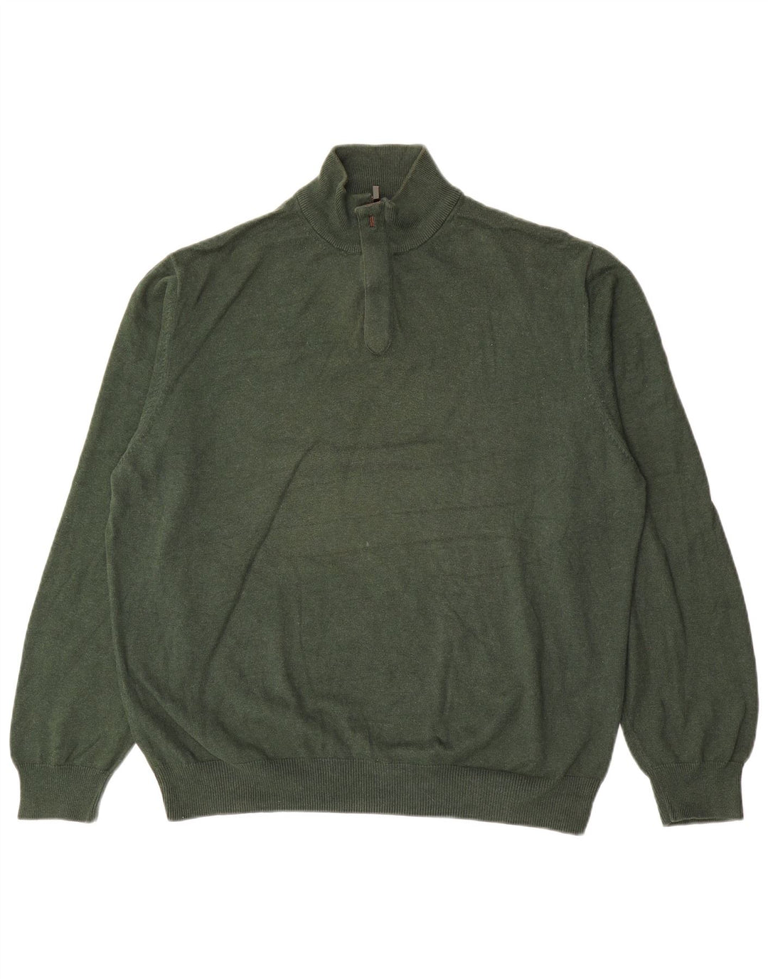 Maglione maglione da uomo con zip e collo Massimo Dutti 2XL cotone verde