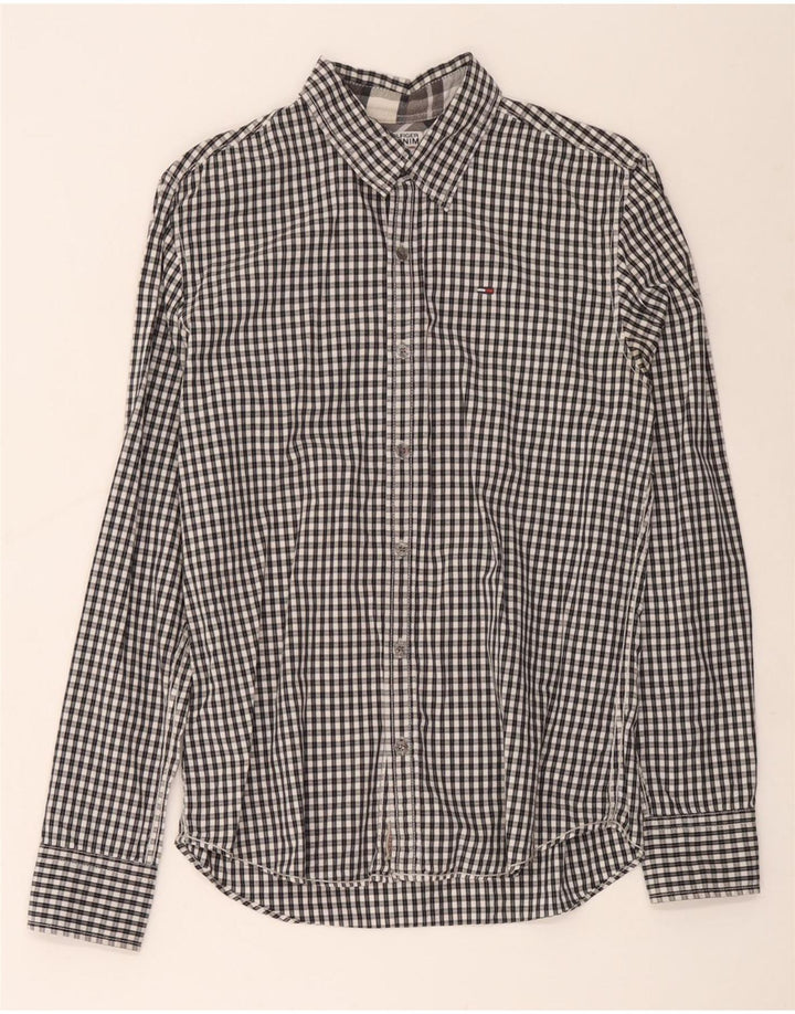 Camicia da uomo Tommy Hilfiger in cotone a quadretti blu medio