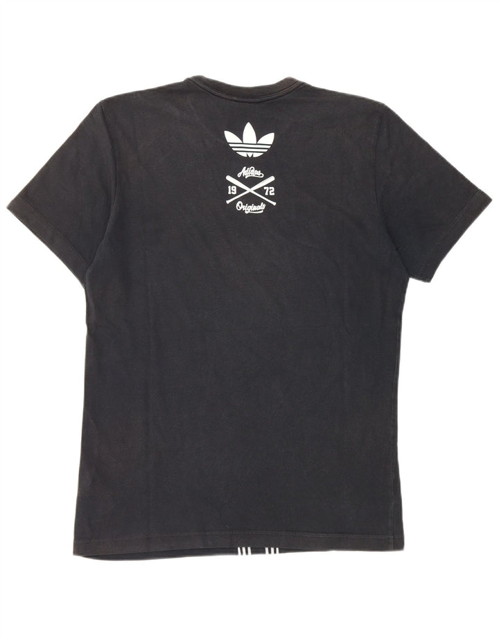 T-shirt grafica da uomo Adidas Top piccola in cotone nero