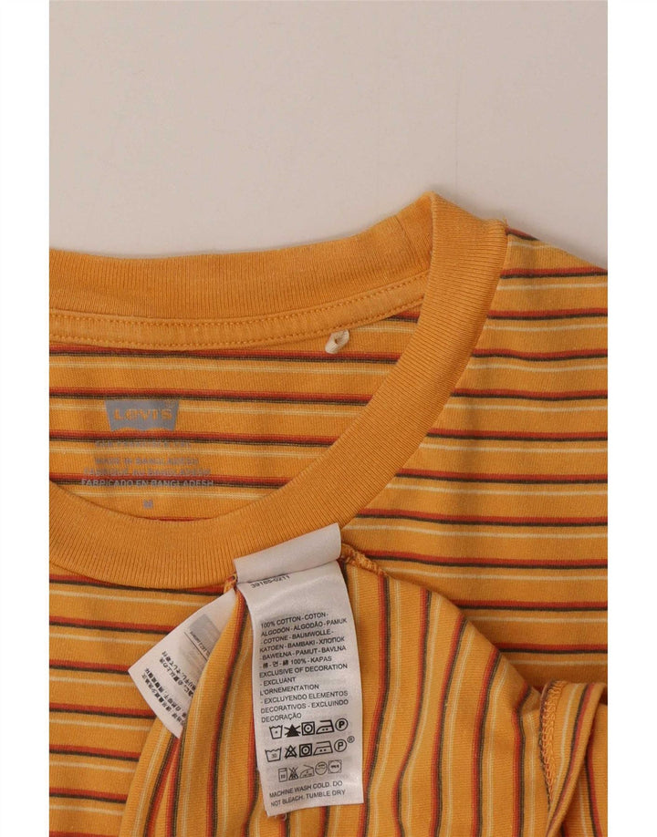 T-shirt da donna Levi's Top UK 12 cotone a righe arancione medio