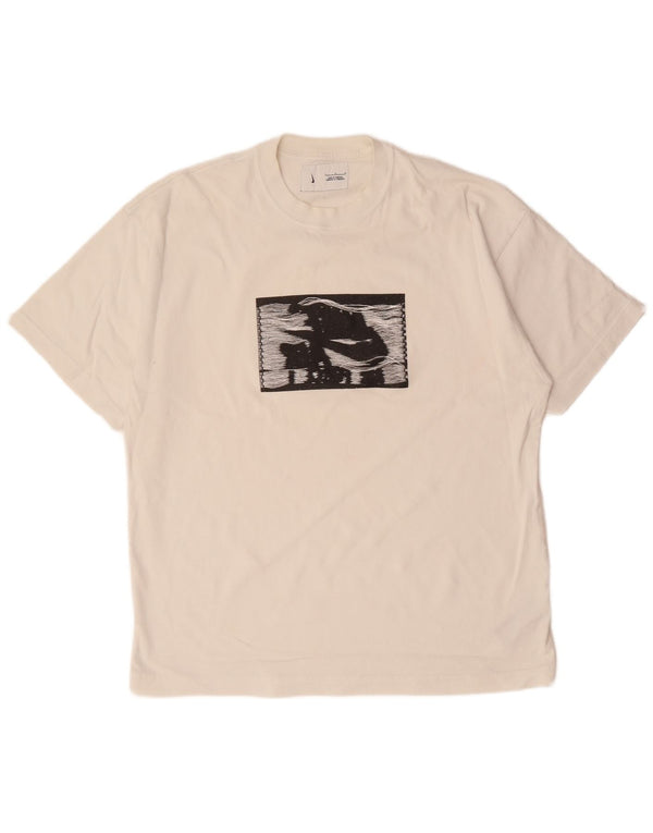 T-shirt grafica da uomo NIKE Top grande in cotone bianco