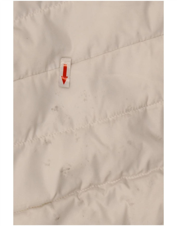 Giacca imbottita con cappuccio da donna Superdry UK 14 grande poliestere bianco