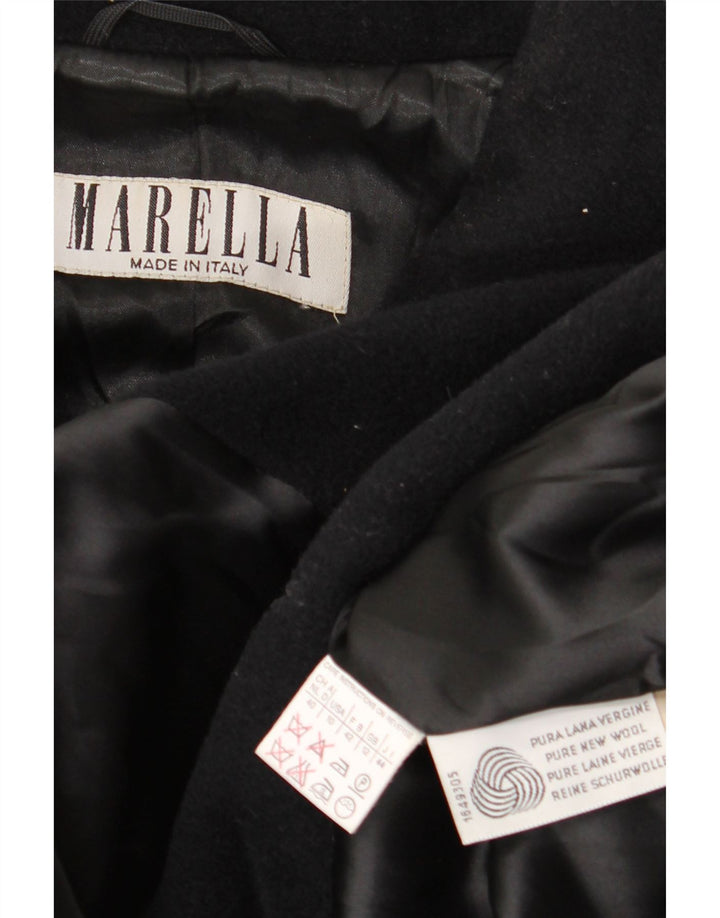 Cappotto doppiopetto da donna Marella UK 12 Lana nera media
