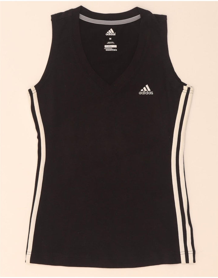 Canottiera Adidas Clima 365 da donna UK 12 medio cotone nero