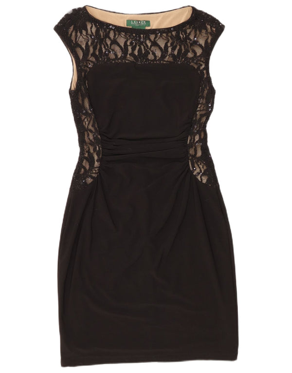 Abito tubino senza maniche da donna Ralph Lauren US 6 medio nero floreale