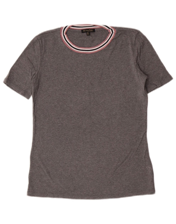 T-shirt da donna Massimo Dutti Top UK 10 piccola grigia