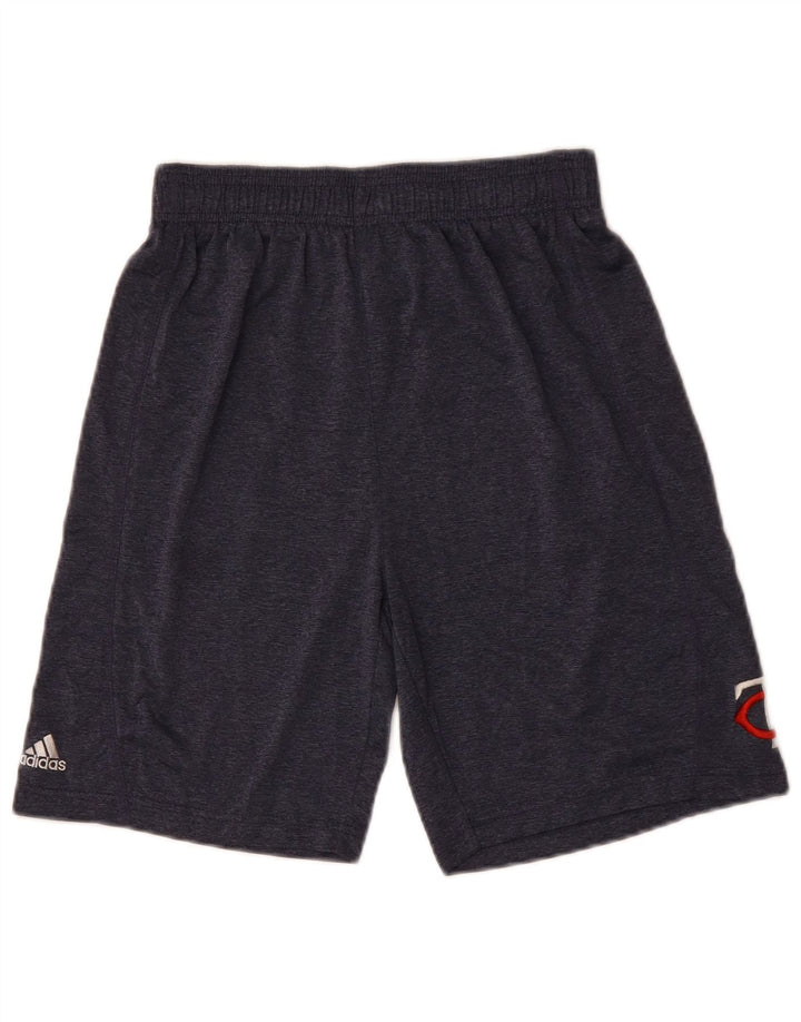 ADIDAS Boys Sport Shorts 14-15 Years Large Navy Blue Polyester
