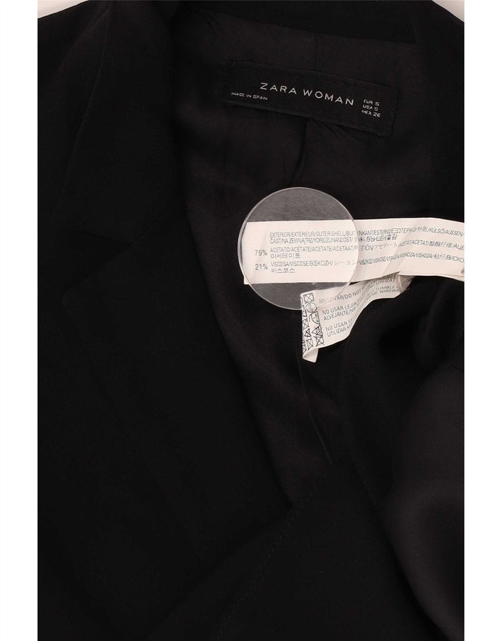 Giacca blazer doppiopetto da donna Zara UK 10 piccola acetato nero