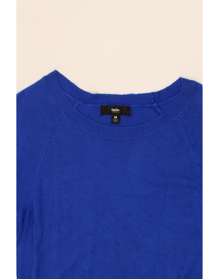 MOSSIMO Womens Boat Neck Jumper Sweater UK 12 Medium Blue Wool Vintage Mossimo and Second-Hand Mossimo from Messina Hembry 