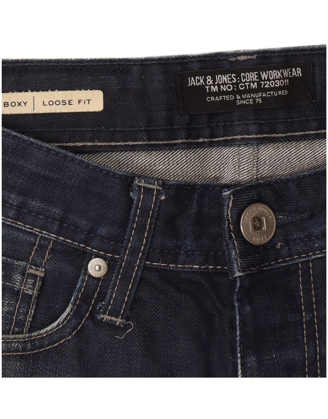 Jeans larghi squadrati da uomo Jack & Jones W28 L30 Blu