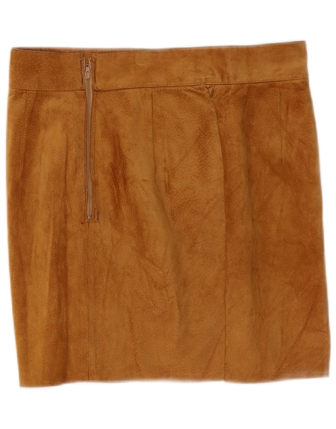 Minigonna vintage da donna Carla in pelle scamosciata grande W32 marrone