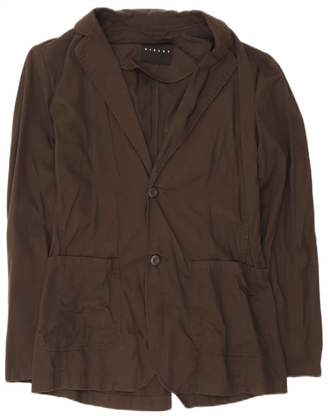 Giacca blazer da uomo a 2 bottoni Sisley IT 48 in cotone marrone medio