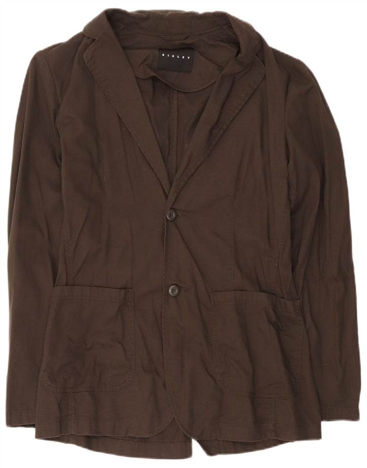 Giacca blazer da uomo a 2 bottoni Sisley IT 48 in cotone marrone medio