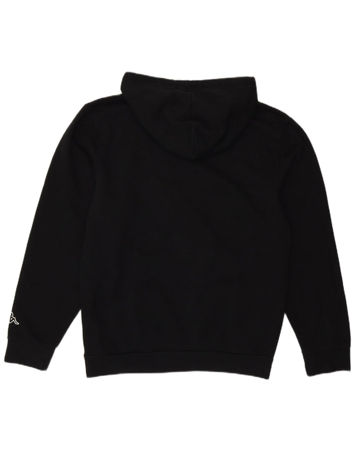 Maglione con cappuccio grafico da uomo Kappa grande in cotone nero